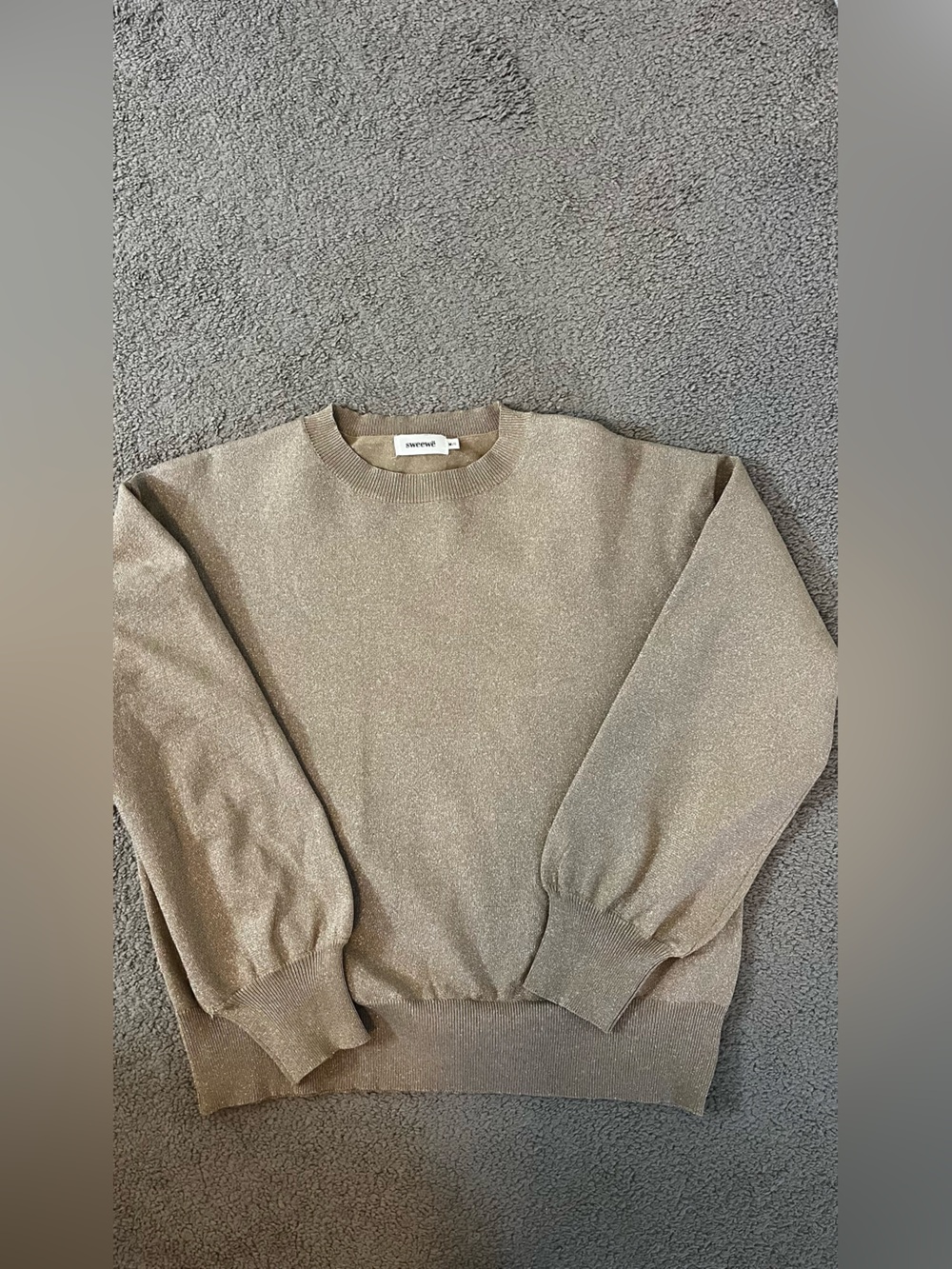 Sweater - Women's gold sparkling light sweater